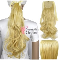 Extensie de par coada ondulata cu snur 70 cm cod 3660848613 Blond Deschis